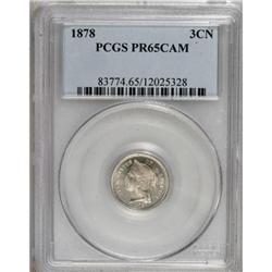 1878 3CN PR65 Cameo PCGS