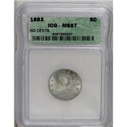 1883 5C No Cents MS67 ICG