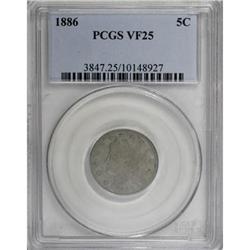 1886 5C VF25 PCGS