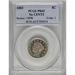 1883 5C No Cents PR65 PCGS