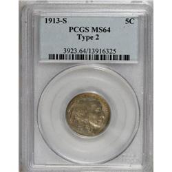 1913-S 5C Type Two MS64 PCGS