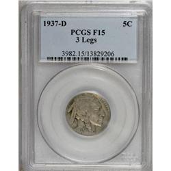 1937-D 5C Three-Legged Fine 15 PCGS