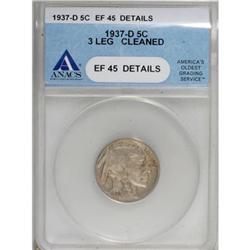 1937-D 5C Three-Legged XF45 ANACS