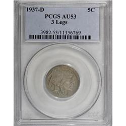 1937-D 5C Three-Legged AU53 PCGS