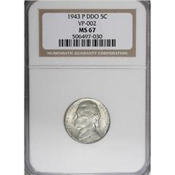 1943-P 5C Doubled Die Obverse MS67 NGC