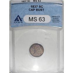 1837 H10C Large 5C MS63 ANACS