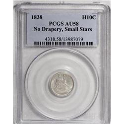 1838 H10C Small Stars AU58 PCGS