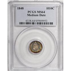 1848 H10C Medium Date MS64 PCGS