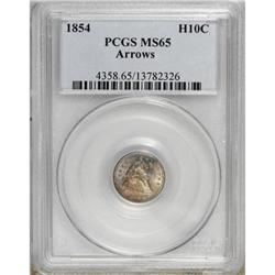 1854 H10C Arrows MS65 PCGS