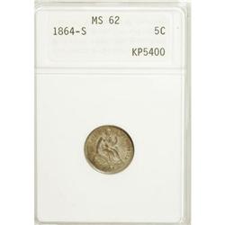 1864-S H10C MS62 ANACS