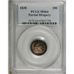 1838 10C Partial Drapery MS64 PCGS