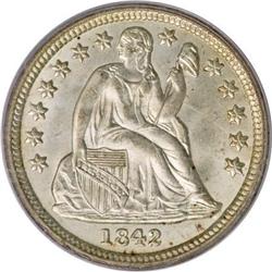 1842 10C MS65 PCGS