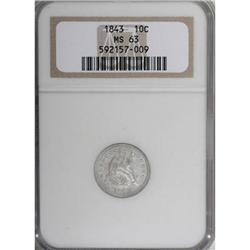 1843 10C MS63 NGC