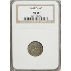 1852-O 10C AU55 NGC