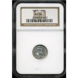 1857 10C MS64 NGC