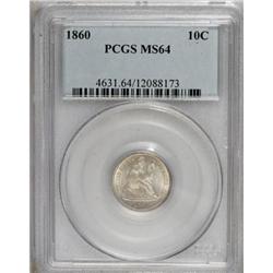 1860 10C MS64 PCGS