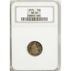 1875 10C MS65 NGC