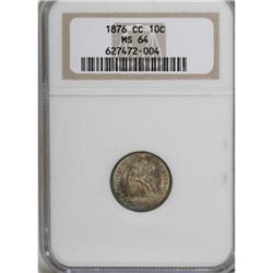 1876-CC 10C MS64 NGC