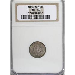 1884-S 10C MS63 NGC