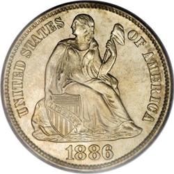 1886-S 10C MS64 PCGS