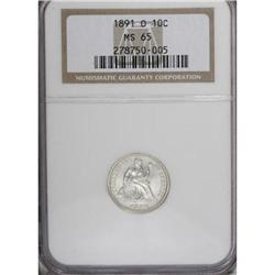 1891-O 10C MS65 NGC