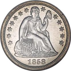 1858 10C PR65 NGC