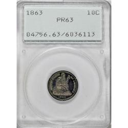 1863 10C PR63 PCGS