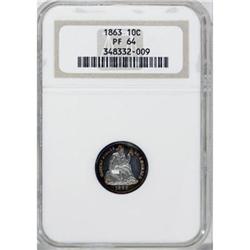1863 10C PR64 NGC
