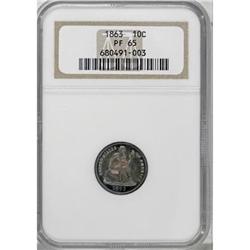 1863 10C PR65 NGC