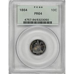 1864 10C PR64 PCGS