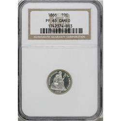 1866 10C PR65 Cameo NGC