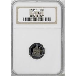 1867 10C PR65 NGC