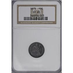1873 10C No Arrows, Closed 3 PR65 NGC