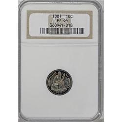1881 10C PR64 NGC