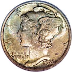 1921 10C MS65 Full Bands PCGS