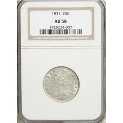 1831 25C Small Letters AU58 NGC
