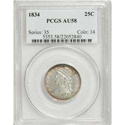 1834 25C AU58 PCGS