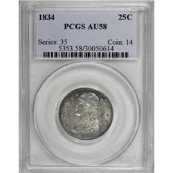 1834 25C AU58 PCGS
