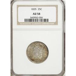 1835 25C AU58 NGC