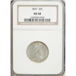 1837 25C AU58 NGC