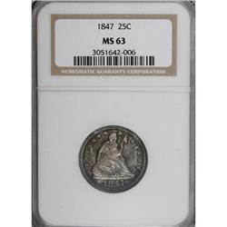 1847 25C MS63 NGC