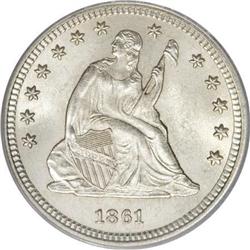 1861 25C MS66 PCGS
