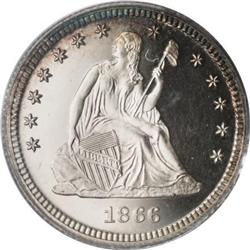 1866 25C PR64 Deep Cameo PCGS