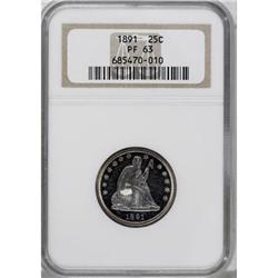 1891 25C PR63 NGC