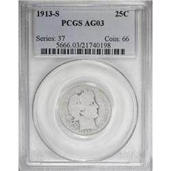 1913-S 25C AG3 PCGS