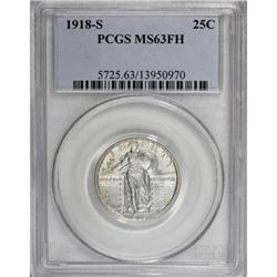 1918-S 25C MS63 Full Head PCGS