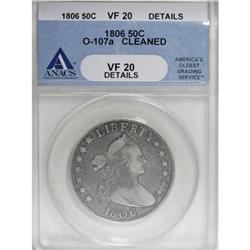 1806 Knob 6 SmallStars VF20 Details ANACS O-107a