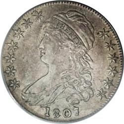 1807 50C Large Stars, 50 Over 20 AU55 PCGS