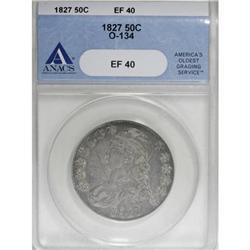 1827 50C Square Base 2 XF40 ANACS