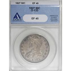 1827 50C Square Base 2 XF45 ANACS O-133